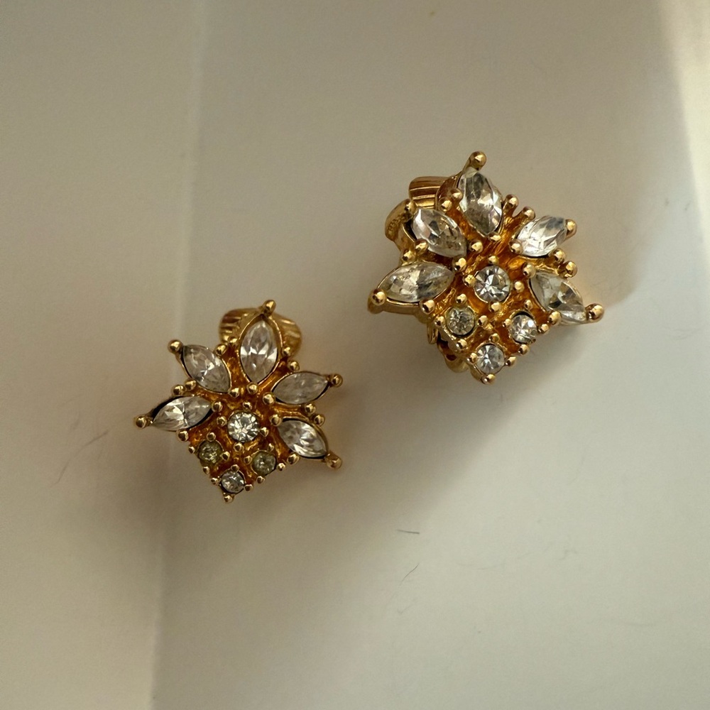 Vintage Christian Dior Crystal Clip on earrings